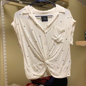 A&F white blouse
